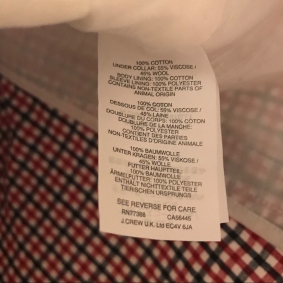 J Crew Double-Breasted Blazer in Red Tattersall 4 - Picture 8 of 8